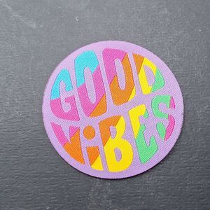 Colorful 'Good Vibes Iron On' Patch